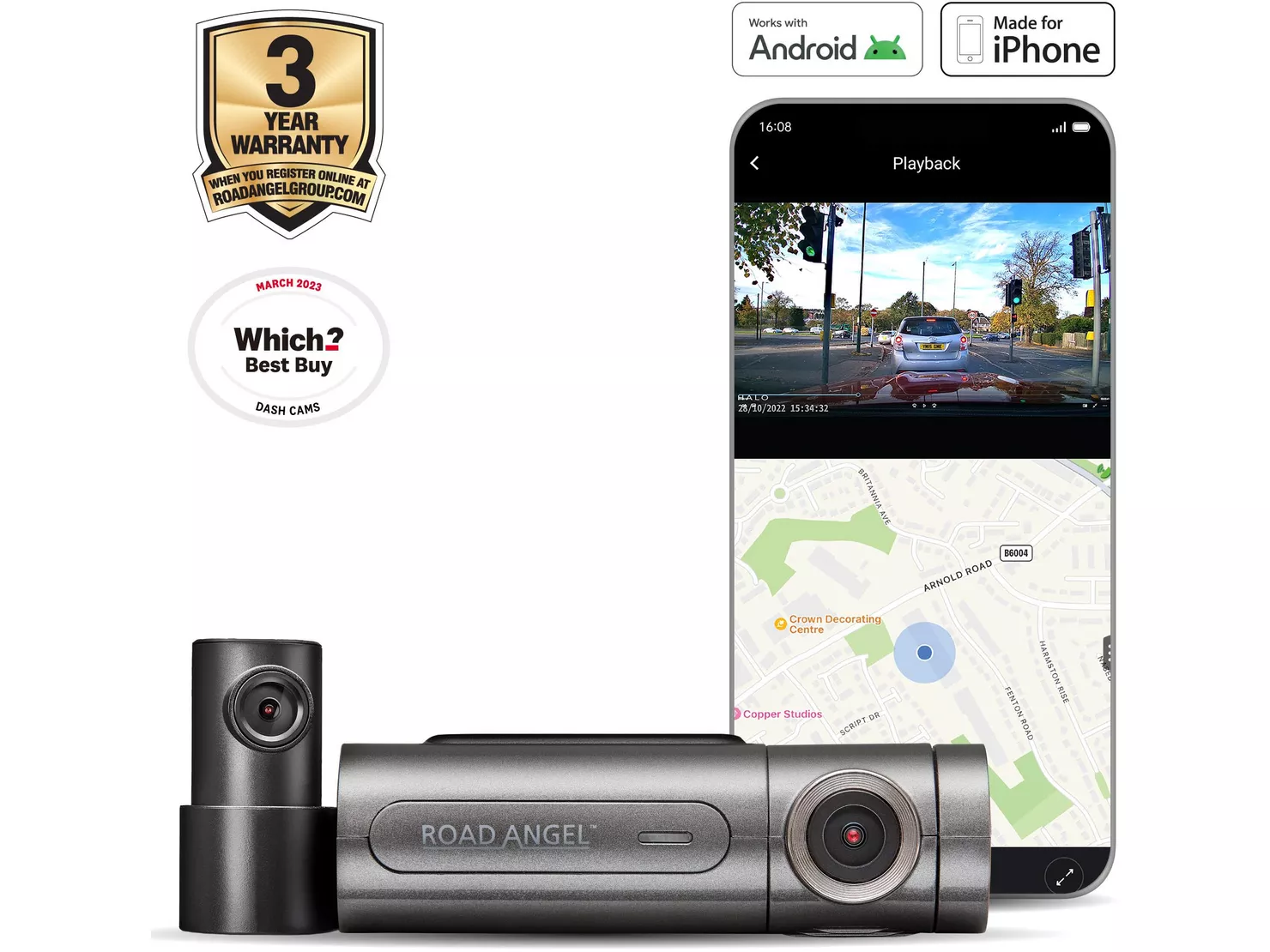 Road Angel Halo Pro Dashcam - Front Camera